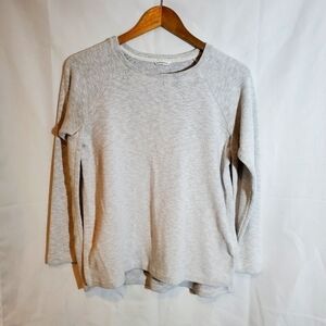 Club Monaco Heathered Gray Open Sided Athleisure Sweater
